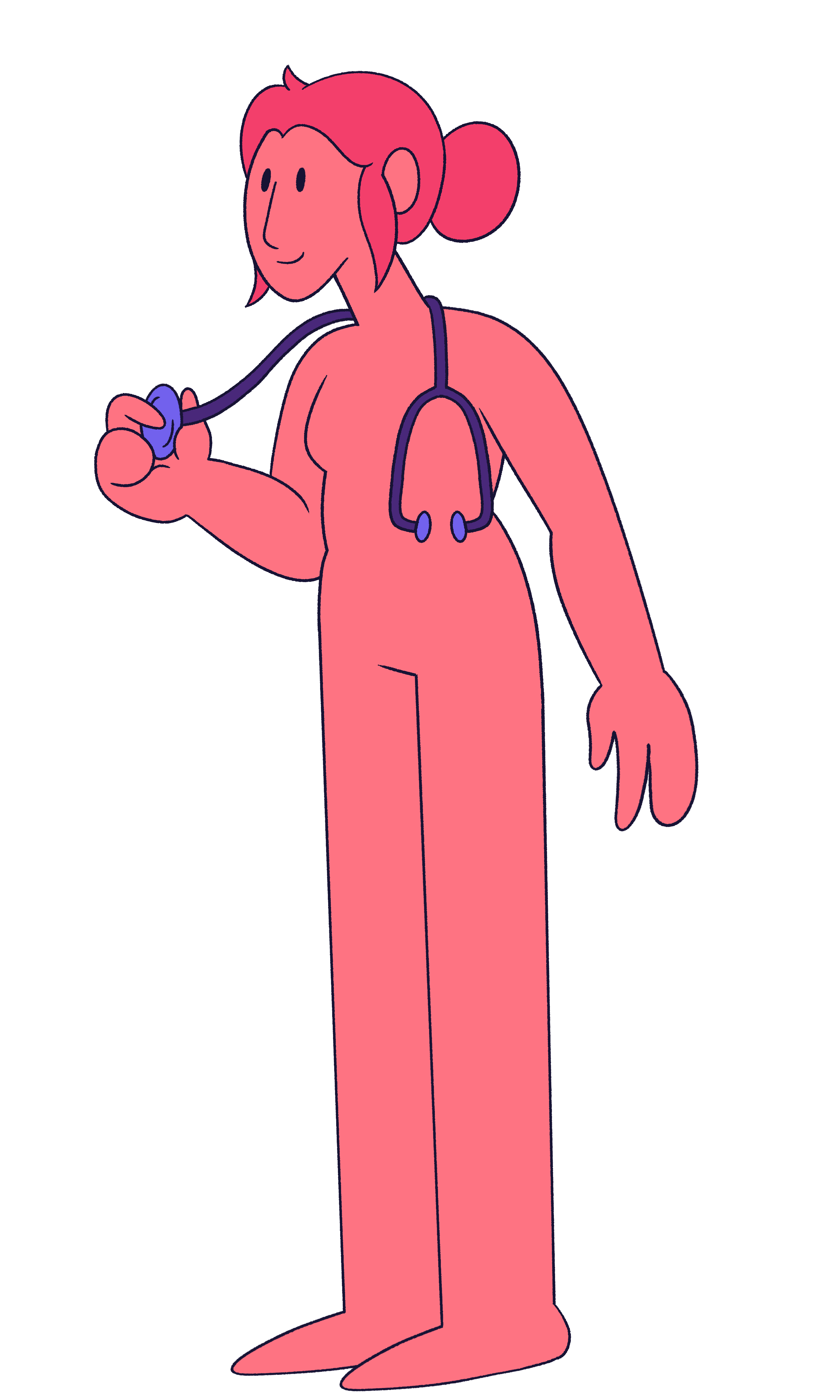 Illustration of an educator or nurse ready to teach with Learn Mobo